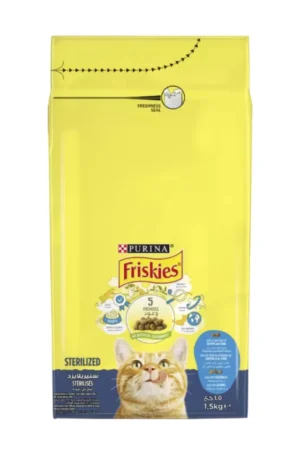FRISKIES STERILISED CAT SALMON, TUNA & VEG DRY FOOD 1.5KG 206009