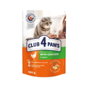CLUB 4 PAWS ADULT CAT WITH CHICKEN IN GRAVY 100G 2245