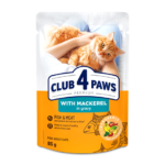 CLUB 4 PAWS ADULT CAT WITH MACKEREL IN GRAVY 85G 2242