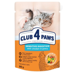 CLUB 4 PAWS SENSITIVE DIGESTION CHICKEN IN GRAVY 80G 2252