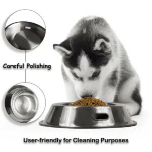 Details-on-classic-stainless-steel-dog-bowl-600x600 DOG STAINLESS STEEL BOWL 26CM G04