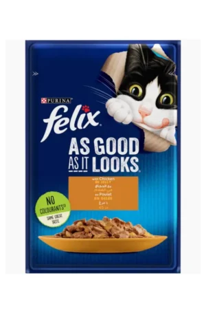 FELIX CAT CHICKEN IN JELLY POUCH 85G 206500 FELIX CAT CHICKEN IN JELLY POUCH 85G 206500