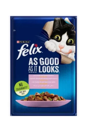 FELIX CAT TROUT & GRN BEANS IN JELLY POUCH 85G 206203