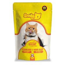 SMILE STRELIZED WET CAT FOOD POUCH BEEF IN GRAVY 100G