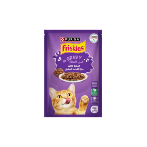 FRISKEIS CAT BEEF IN GRAVY POUCH 85G 206013