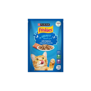 FRISKEIS CAT SALMON IN GRAVY POUCH 85G 206014