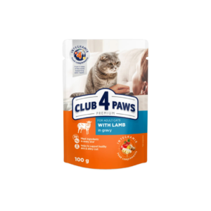 CLUB 4 PAWS ADULT CAT WITH LAMB IN GRAVY 100G 2246