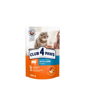 Untitled design CLUB 4 PAWS ADULT CAT WITH LAMB IN GRAVY 100G 2246