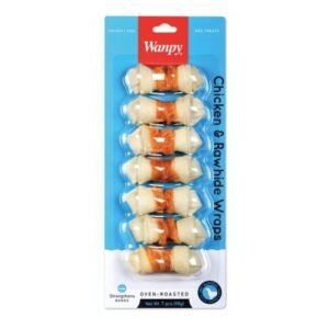 WANPY DOG BLISTER CHICKEN RAWHIDE WRAP 7PCS 90G