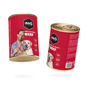AMITY DOG WET FOOD BEEF CHNKS IN GRAVY 1250G