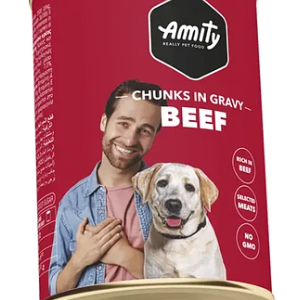 AMITY DOG WET FOOD BEEF CHUNKS IN GRAVY 415G