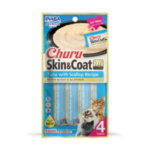 INABA CHURU SKIN & COAT TUNA WITH SCALLOP PACK 4x14G