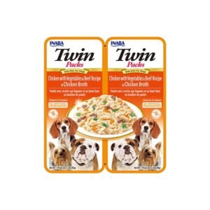 INABA DOG TWIN CHICKEN WITH VEG & BEEF 2x40G