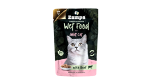 ZAMPA CHUNKS IN JELLY WET ADULT CAT FOOD BEEF 85G