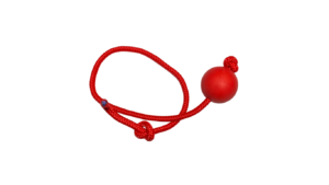 RED BALL WITH ROPE FOR DOG