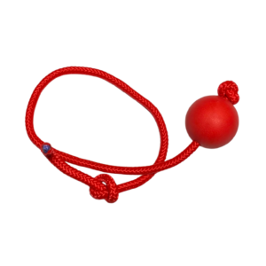 RED BALL WITH ROPE FOR DOG