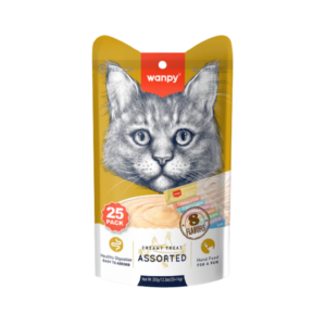 WANPY CAT CREAMY LICKABLE  TREATS 25UMIXED FLAVORS 350G 25PCS